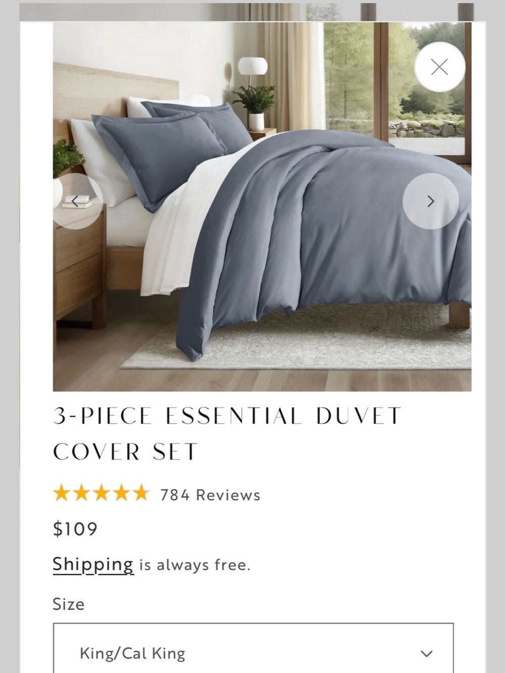 Brand New King Duvet Cover with 2 Shams